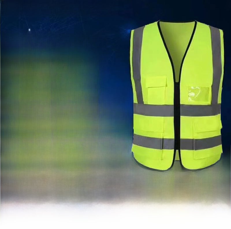 Reflective Safety Vest Construction Workwear Grass Green Grass Green