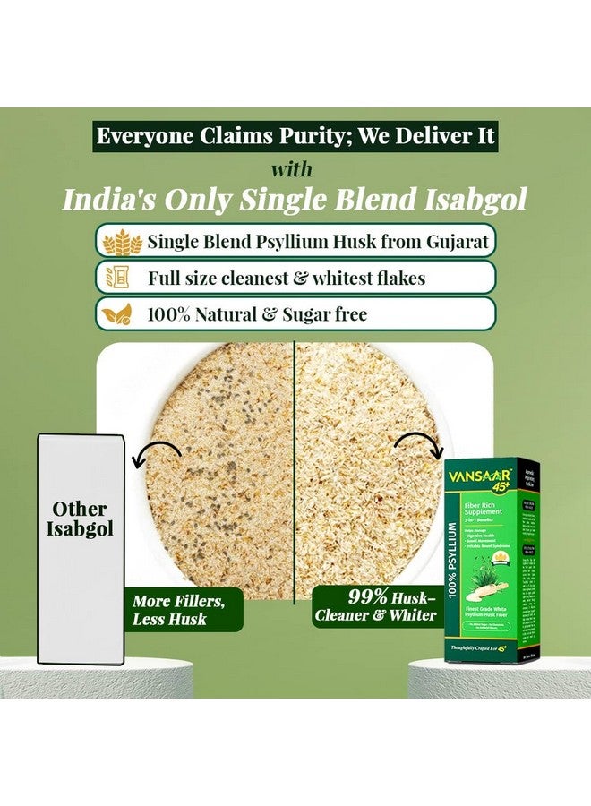 Vansaar 45+ Isabgol Fiber Rich Supplement | 100% Natural Psyllium Husk | Effective Relief from Constipation & Bloating | Promotes Digestive Health & Bowel Regularity - 90g - Image 4