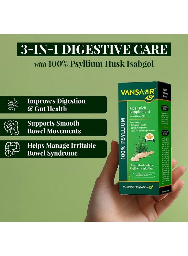 Vansaar 45+ Isabgol Fiber Rich Supplement | 100% Natural Psyllium Husk | Effective Relief from Constipation & Bloating | Promotes Digestive Health & Bowel Regularity - 90g - Image 5