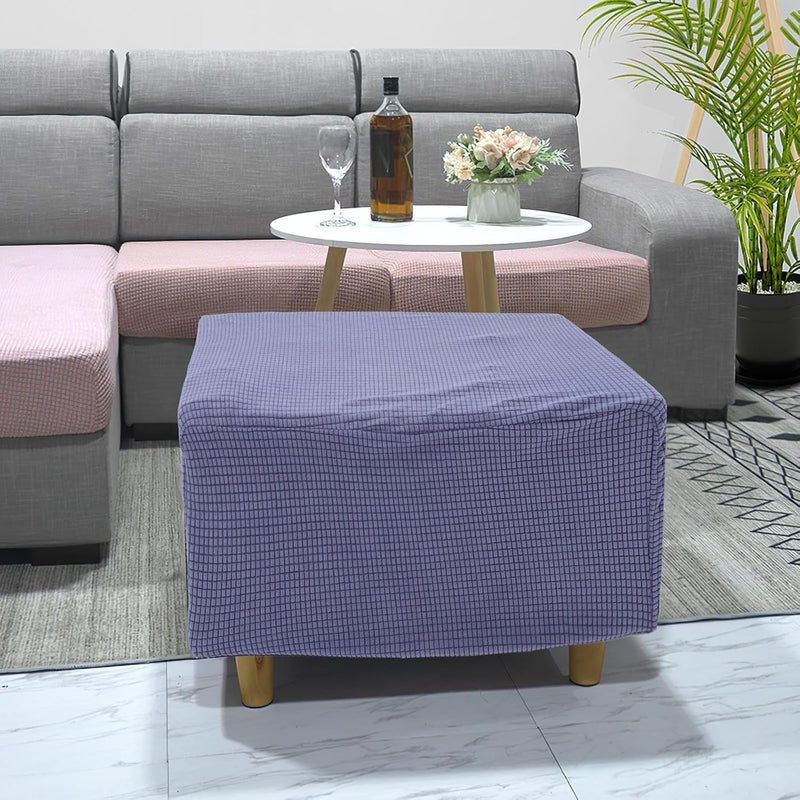 Homoyoyo Elastic Square Stool Cover Slipcover, Thickened Fabric Anti-Slip Footrest Protector, Small Size Sofa Footstool Sleeve for Home and Dormitory Use - Image 5