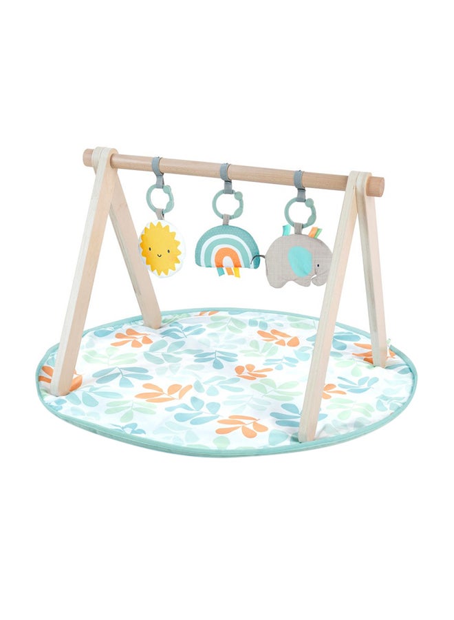 ingenuity ity by Ingenuity - Sun Valley Wooden Toy Arch & Play Mat, Nature-Inspired Baby Gym with Developmental Toys, Gender-Neutral, 0-36 Months - Image 1