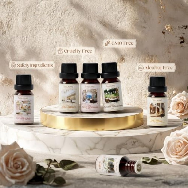 Fragrance Oil Essential Oils Gift Set Diffuser Oils Scented Oils for Soap and Candle Making Santal My Way Day Dream Secret Desires White Tea 6 PCS Aromatherapy Blends for Home Office Spa - Image 5