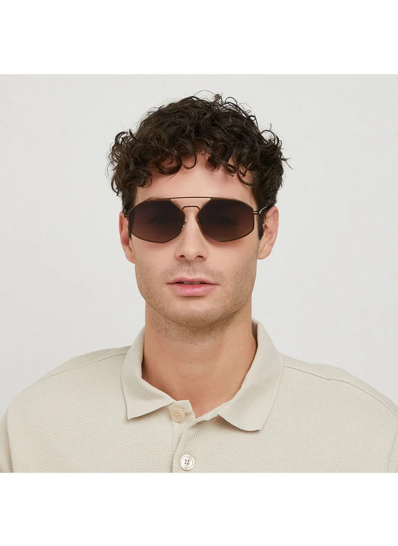 30Sundays POIRET - La French Collection Men Brown Sunglasses - Frame Material: Metal - Lens Color: Brown- Frame Color: Brown - Full Rim