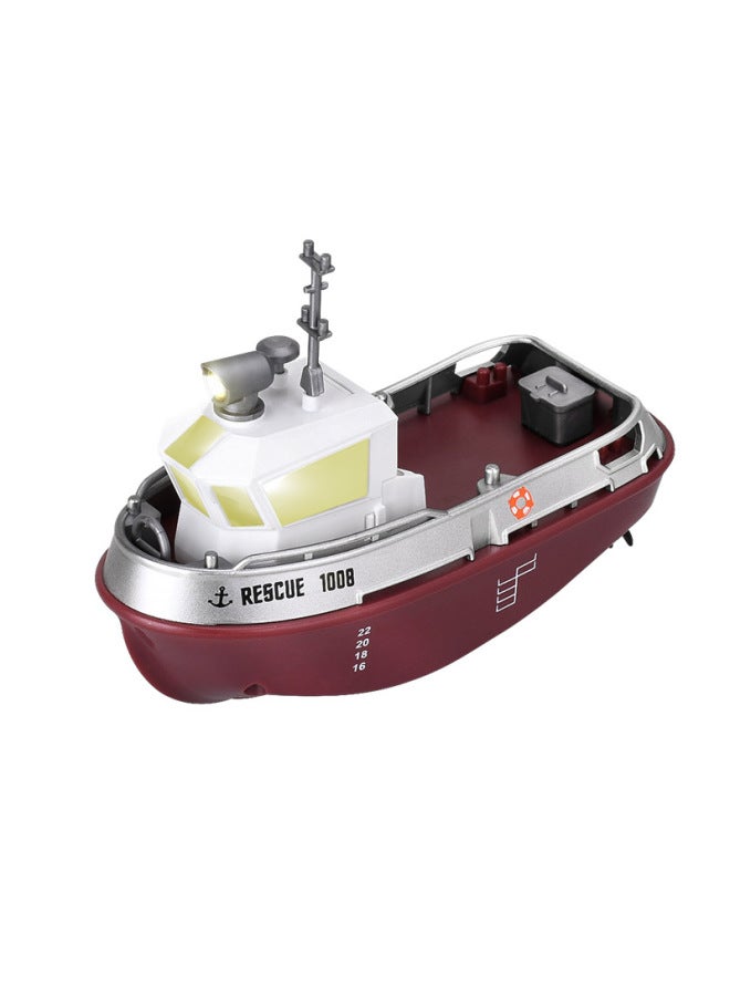 2.4G Mini Remote Control Boat Water Remote Control Toy Boat Children Remote Control Tug Charging Ship Model-Color:Light Brown  - Image 1