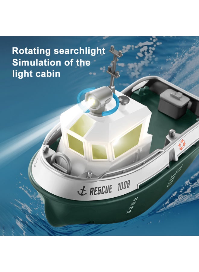 2.4G Mini Remote Control Boat Water Remote Control Toy Boat Children Remote Control Tug Charging Ship Model-Color:Light Brown  - Image 2