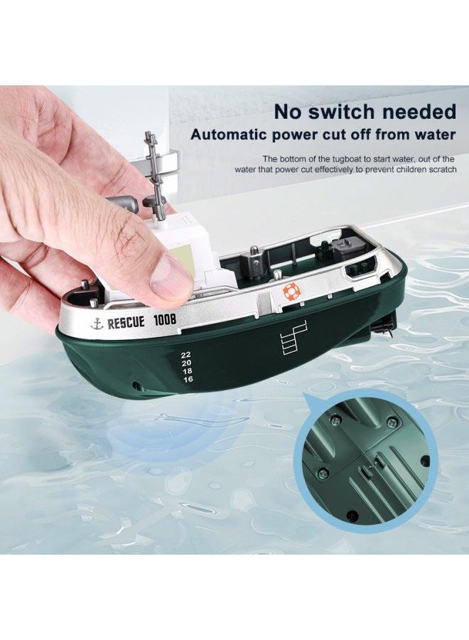 2.4G Mini Remote Control Boat Water Remote Control Toy Boat Children Remote Control Tug Charging Ship Model-Color:Light Brown  - Image 3