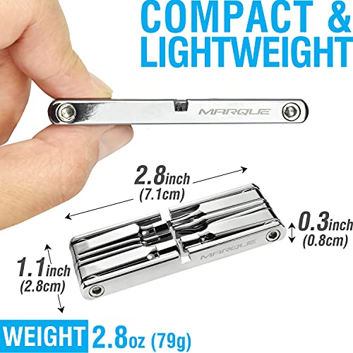 MARQUE 10 in 1 Bike Multitool - Mini 10 Bicycle Multi Tool Repair Kit for Road and Mountain Bikes. Pocket size with slim and portable profile for easy storage during road cycling and MTB-cyclist gift - Image 3