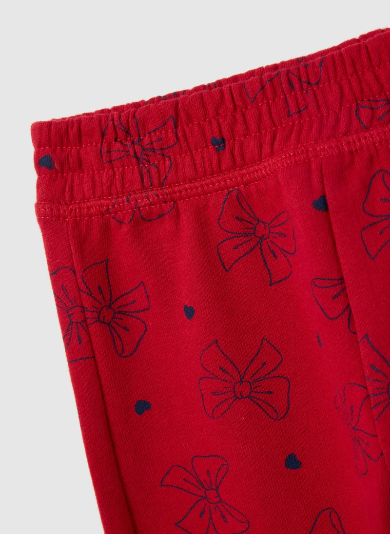 او في اس GIRLS' PURE COTTON RED TROUSERS