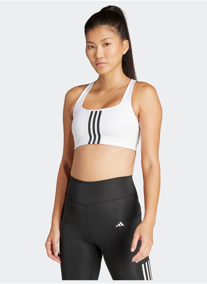 Adidas حمالة صدر Powerimpact Training متوسطة الدعم بثلاثة خطوط  - Image 1