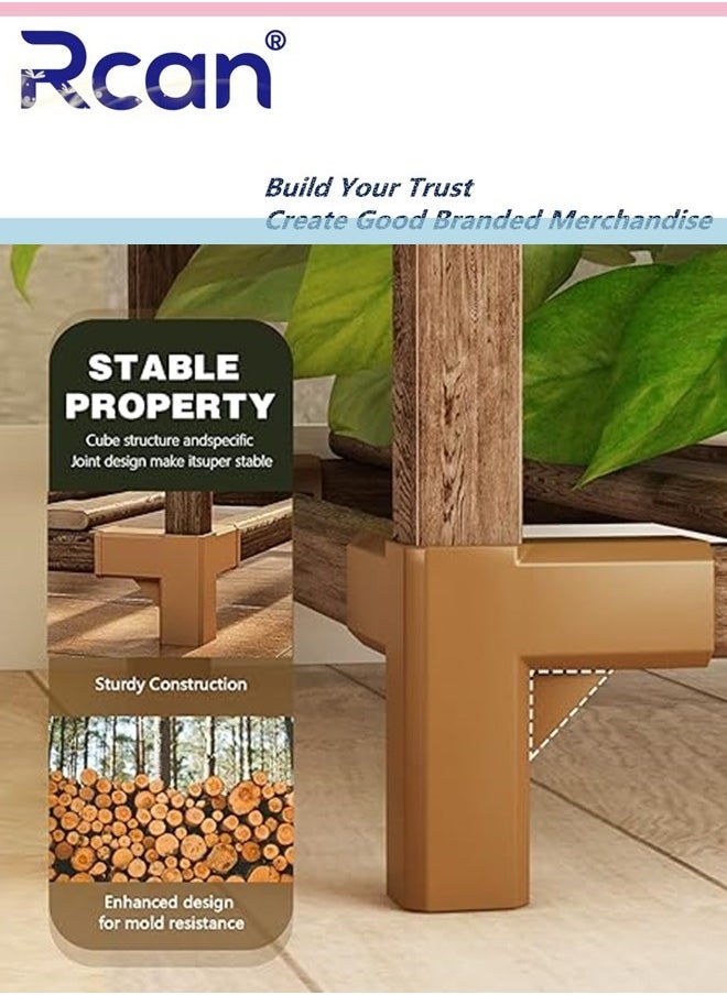Rcan 3 Tiers 9 Potted Plant Stand Indoor Wooden Plant Shelves for Multiple Plants Flower Shelf Ladder Plant Holder Table Applicable to Living Room Garden Patio Balcony Lawn  - Image 5