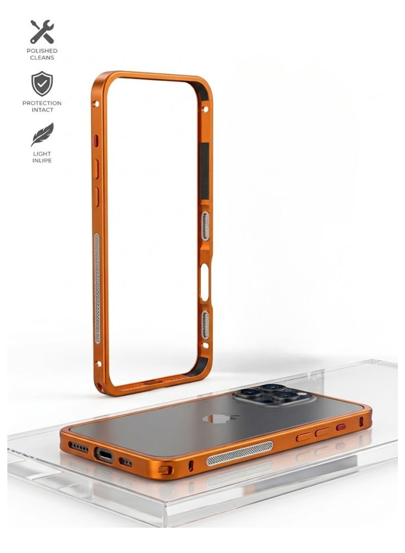 iphone 17 Promax Aircraft-Grade Aluminium Alloy Bumper Case for iPhone 16/17 Pro Series – Shock-Proof, Heat Dissipation & Lens Protection - Image 4