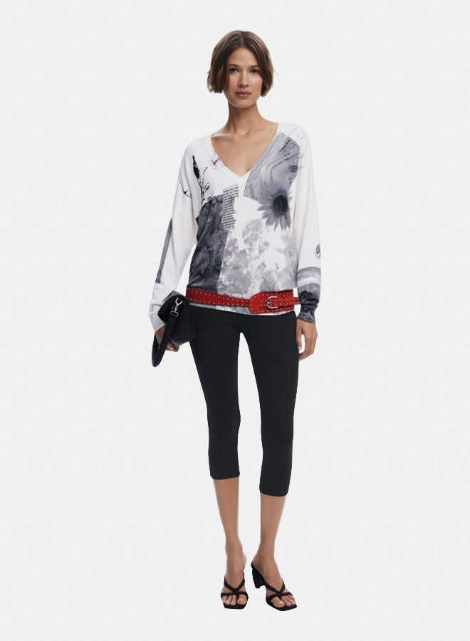 DESIGUAL Fine collage sweater - Image 1