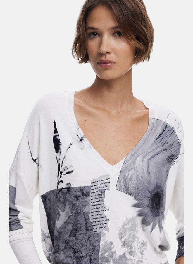 DESIGUAL Fine collage sweater - Image 3