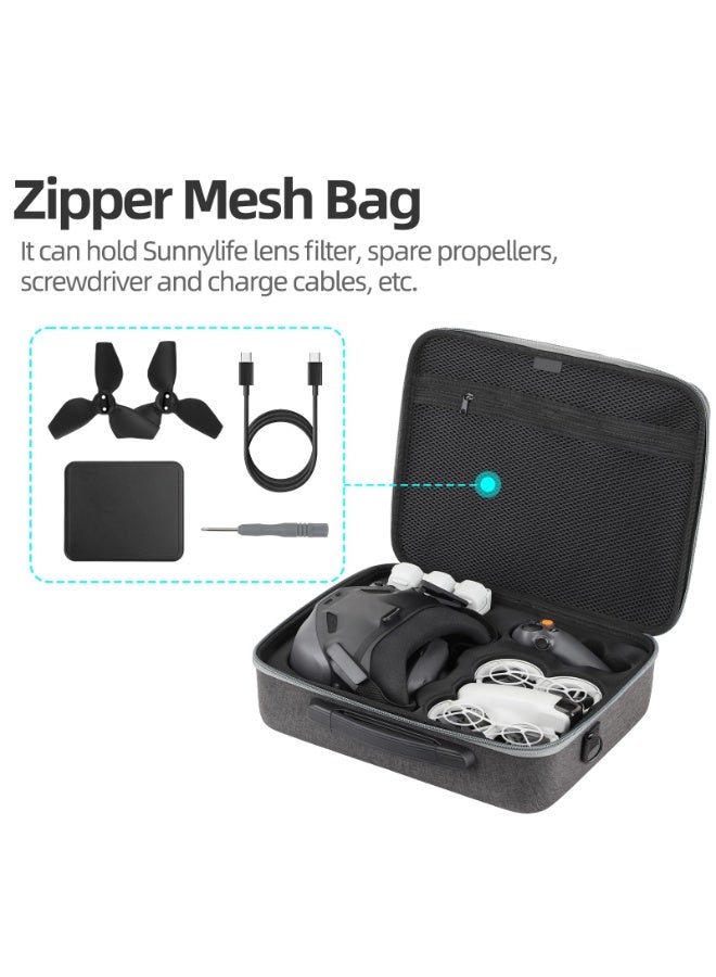 SYOSI Neo Goggles N3 Carrying Case, Portable Storage Shoulder Bag For DJI Neo Drone Accessories, Fits For DJI Goggles N3, RC Motion 3 Controller, Portable PU Leather Storage Neo Shoulder Bag  - Image 5