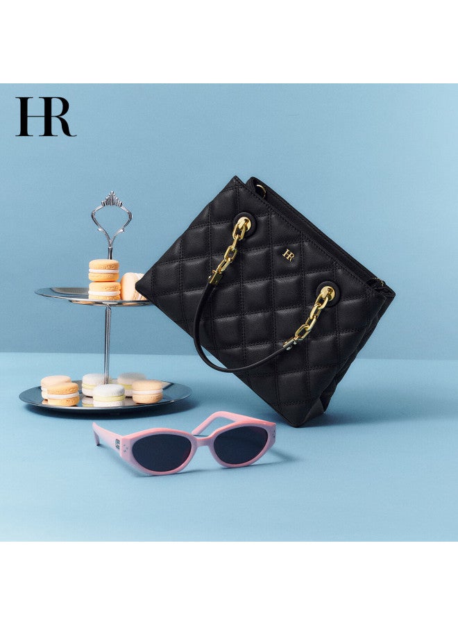 Hr Helena Handbag, Women's Minimalist Style Diamond Pattern Tote Bag, Top-grain Leather Shoulder Crossbody Bag, Birthday Gift - Image 3