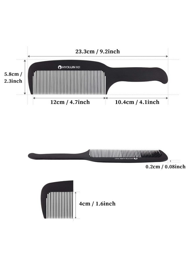 Hyoujin HYOUJIN 901 Black Carbon Flat Top Clipper Comb 230℃ Heat Resistant Hair Cutting Combs Great for Clipper-cuts and Flattops - Image 4