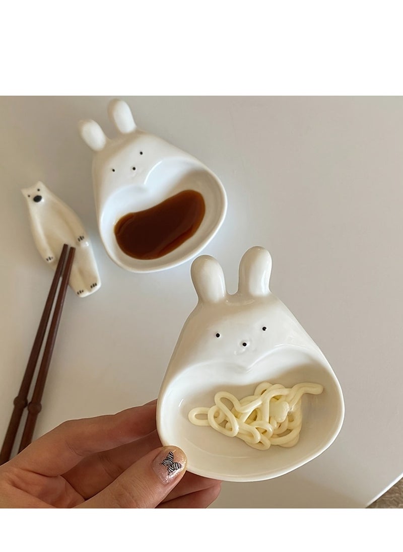 Generic 1 pc sauce plate appetizer soy sauce rack small bowl dipping sauce bowl cartoon shape dish  - Image 2