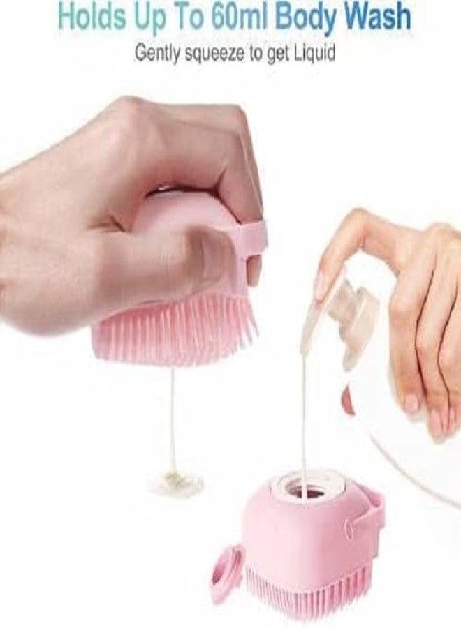 SHAPAT Silicone Soft Bath Body Brush with Shampoo Dispenser Scrubber use in Shower, Deep Cleaning, Gentle Scrub Massage Skin Exfoliation for Children, Men Women(Multicolor) - Image 2