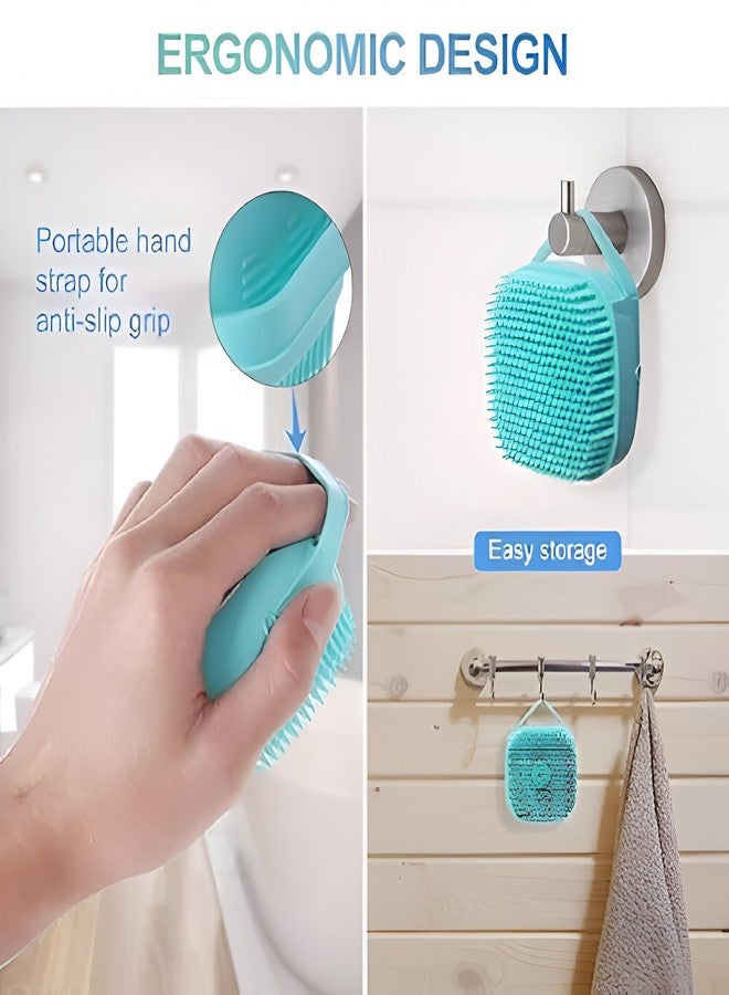SHAPAT Silicone Soft Bath Body Brush with Shampoo Dispenser Scrubber use in Shower, Deep Cleaning, Gentle Scrub Massage Skin Exfoliation for Children, Men Women(Multicolor) - Image 4