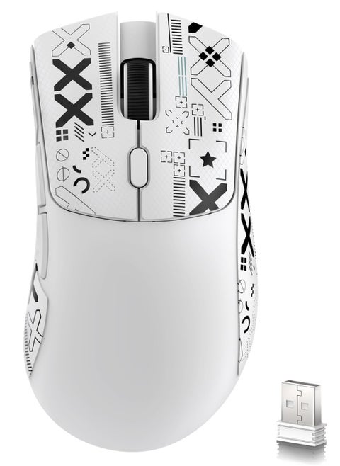 R1 Wireless Gaming Mouse,Tri-Mode Connection (2.4G/Wired/BT5.2),55g Lightweight,18K DPI Optical Sensor,HUYU 20 Million Key Life,Ergonomic Design,for PC/Laptop/Win/Mac
