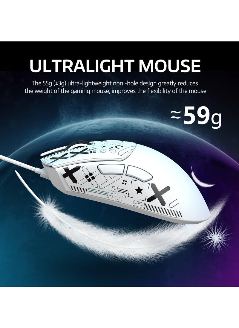 Attack Shark - R1 Wireless Gaming Mouse,Tri-Mode Connection (2.4G/Wired/BT5.2),55g Lightweight,18K DPI Optical Sensor,HUYU 20 Million Key Life,Ergonomic Design,for PC/Laptop/Win/Mac - Image 1