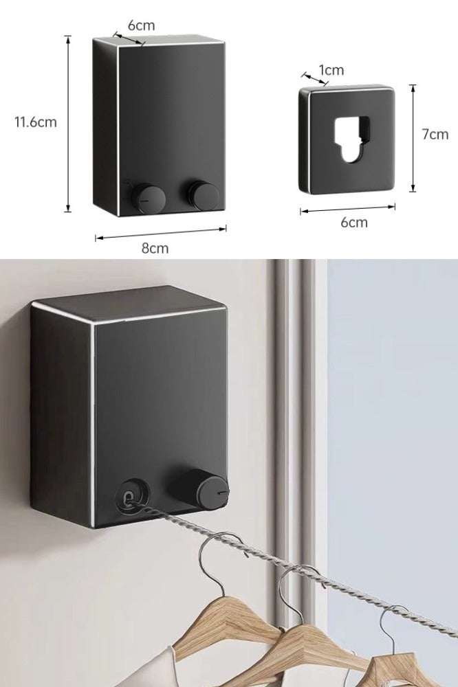 Invisible Retractable Clothesline, Indoor/Outdoor Thick Stainless Steel Wire Clothesline, Anti Sagging, No Need To Drill Holes - Image 2