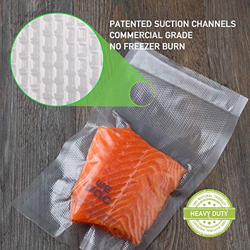 Wevac 6''x10'' & 8''x12'' 300 Count Food Vacuum Sealer Bags Keeper, PreCut Quart, Ideal for Food Saver, BPA Free, Commercial Grade, Great for storage, meal prep and Sous Vide - Image 2