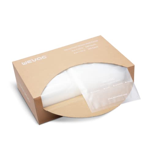 Wevac 6''x10'' & 8''x12'' 300 Count Food Vacuum Sealer Bags Keeper, PreCut Quart, Ideal for Food Saver, BPA Free, Commercial Grade, Great for storage, meal prep and Sous Vide - Image 1