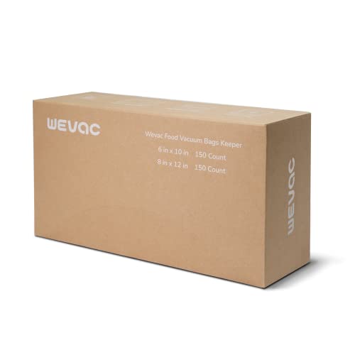 Wevac 6''x10'' & 8''x12'' 300 Count Food Vacuum Sealer Bags Keeper, PreCut Quart, Ideal for Food Saver, BPA Free, Commercial Grade, Great for storage, meal prep and Sous Vide - Image 5