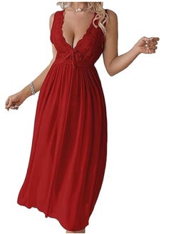 Ward Women's Nightgown Long Lace-Trimmed Sleeveless  with Chest Cutout  - Image 1