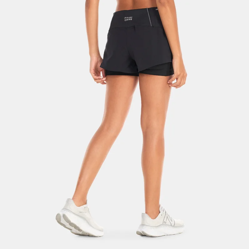 نيو بالانس شورت امباكت رن 2-في-1 للنساء