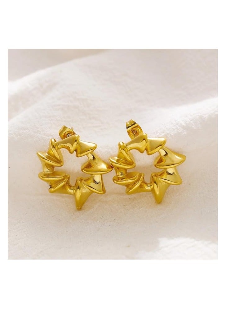 KAAF CREATIONS 18k Gold Plated Stainless Steel Earrings for Women and Girls. - Image 2