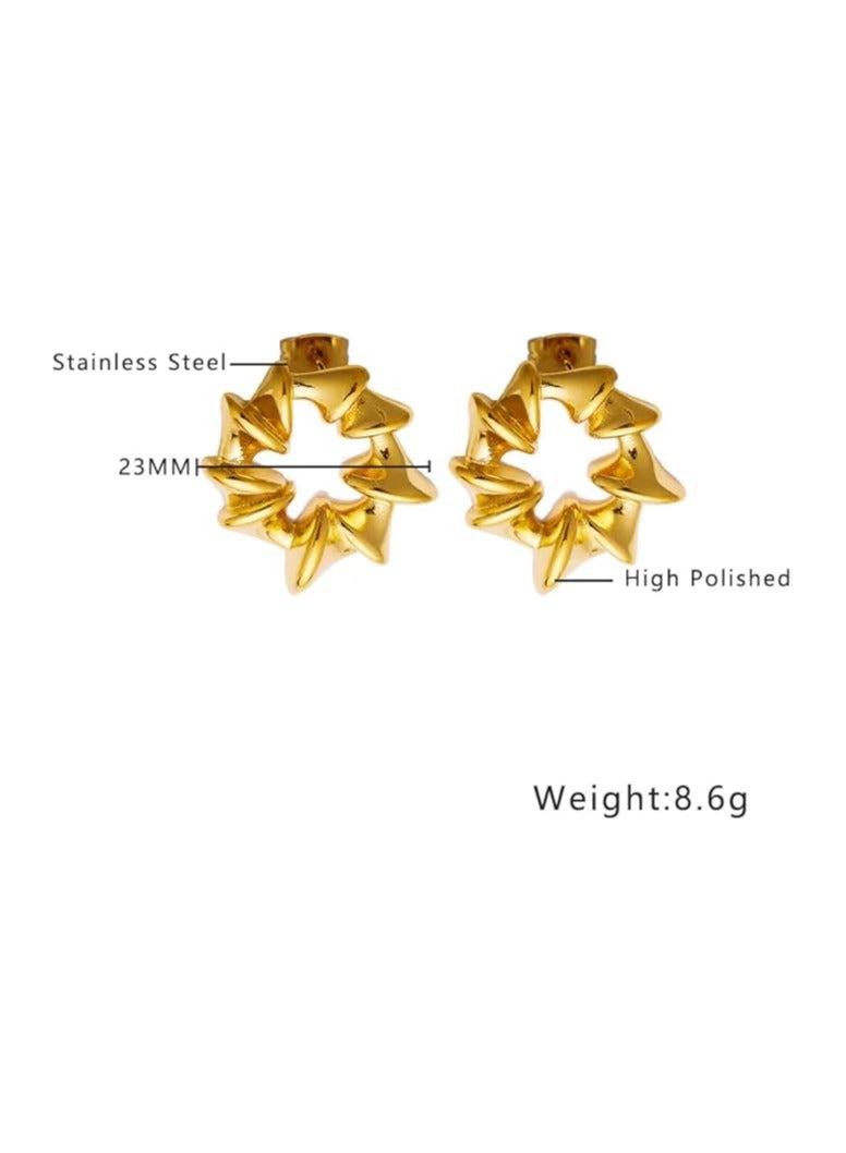 KAAF CREATIONS 18k Gold Plated Stainless Steel Earrings for Women and Girls. - Image 3