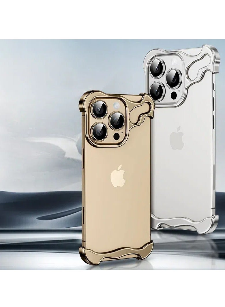 عام اي فون 16ProMax / 16Pro فرملس حالة معدنية رقيقة الحافة الصلبة مقاومة للصدمات رقيقة جدا للرجال والنساء حالة الألومنيوم الحد الأدنى - Image 2