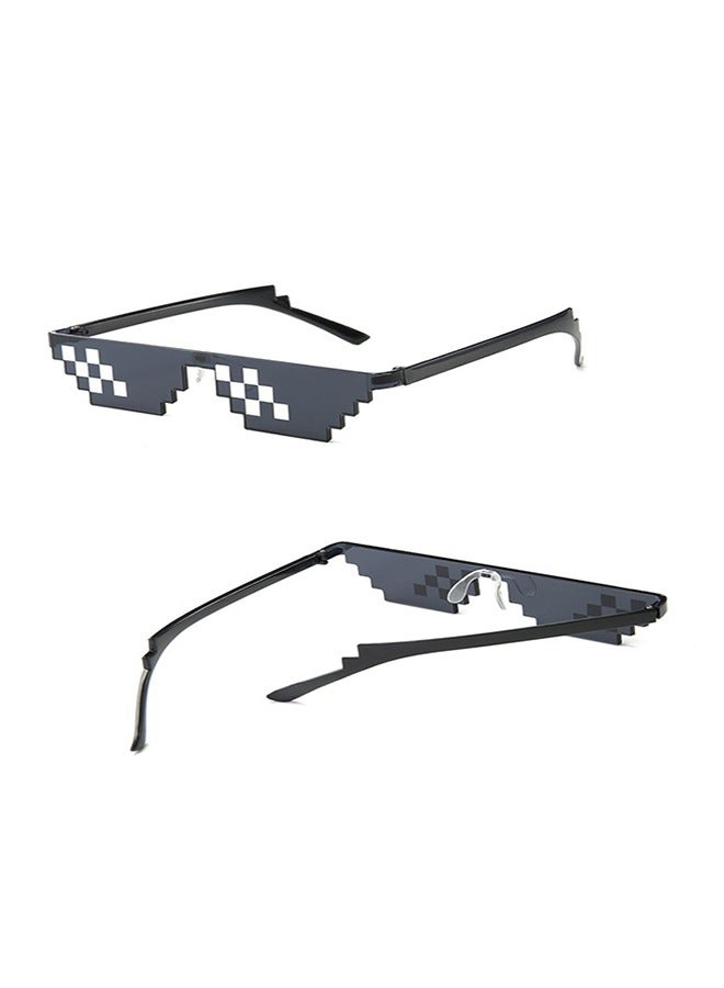 1 حزمة من النظارات الشمسية ثوغ الحياة ، الرجال والنساء الزجاج 8 بت بكسل فسيفساء النظارات الشمسية صور الدعائم للجنسين النظارات الشمسية لعبة ، والحصول على النظارات واحدة الطرف الديكور ، أسود - Image 3