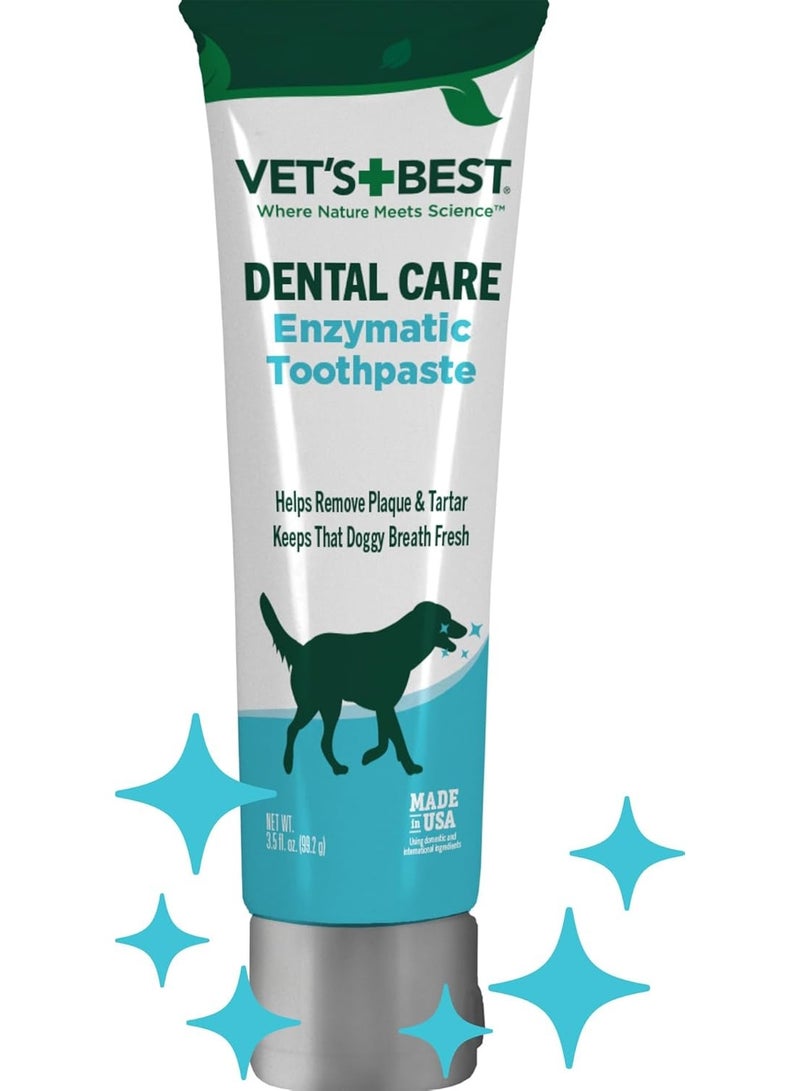 Vet's Best Vetâ€™s Best Enzymatic Dog Toothpaste â€“ Vet Formulated Dental Gel for Teeth Cleaning, Fresh Breath, Tartar Control, Plaque Remover & Oral Hygiene for Dogs, 3.5 oz - Image 1