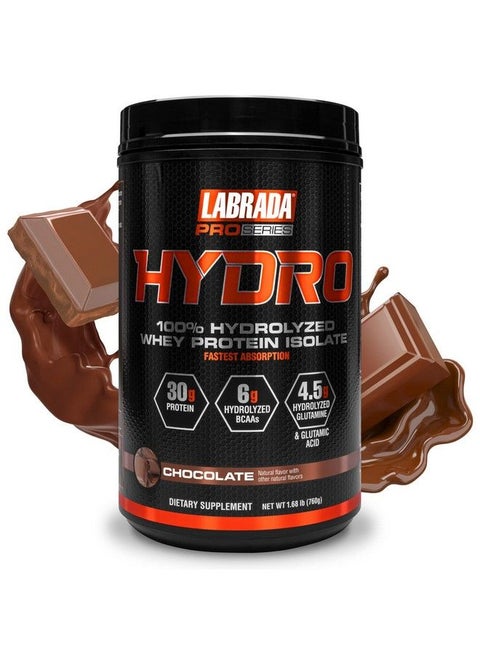 Hydro 100% Pure Hydrolyzed Whey Protein Isolate Powder Lactose Free 6G Bcaa’S 4.5G Glutamine Fastest Digesting Whey Available Instant Mixing Delicious Taste (Chocolate)