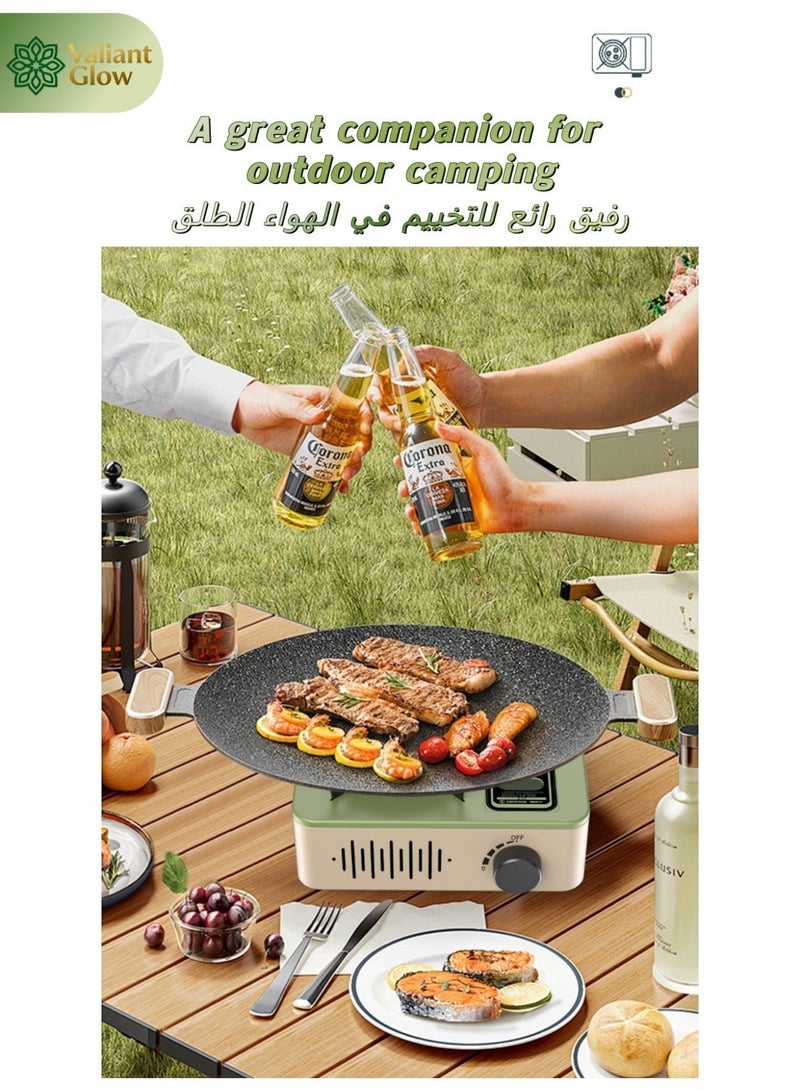 توهج شجاع موقد غاز تخييم محمول بقوة ٣٢٠٠ واط | موقد تخييم صغير | موقد بوتان محمول | موقد تخييم خارجي | دافور、غاز رحلات、غاز صغير لرحلات、غاز متنقل、فرن رحلات、موقد、موقد غاز خفيف、موقد غاز للرحلات、موقد لون بيج غاز | إشعال إلكتروني تلقائي مدمج | تحكم دقيق بالمقبض | مصنوع من الفولاذ المتين عالي الجودة وسبائك الألومنيوم | حامل واسع وقاعدة ثابتة - Image 4