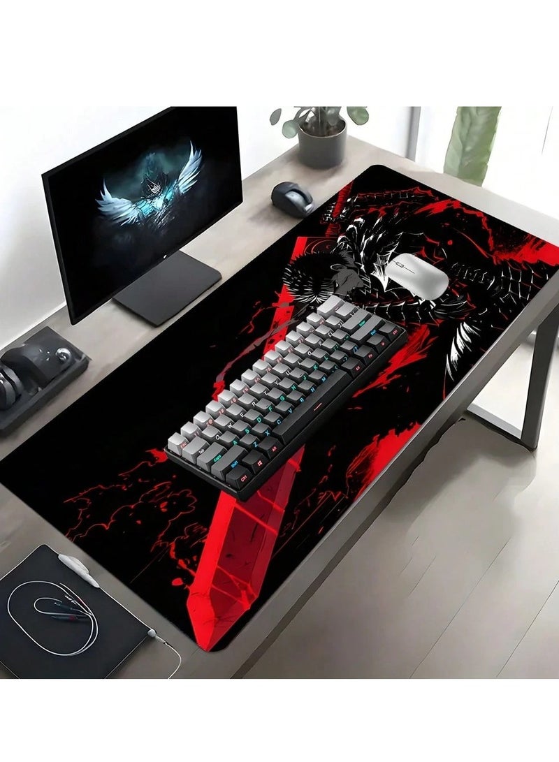 Gaming mouse pad with anime warrior design, featuring a smooth surface for precision and a non-slip rubber base. Size: 30 × 80 CM. - Image 4