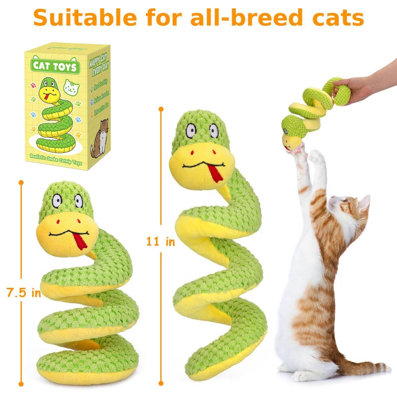 Retro Shaw Cat Toys, 11 in Realistic Catnip Snake Toy with Crinkle Sound Inside, Cat Nip Toys with SilverVine, Stuff Snake Interactive Snake Toy for Cats to Chew - Image 2