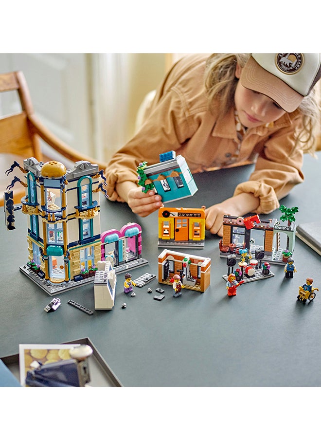 LEGO 31141 Creator 3In1 Main Street To Art Deco Skyscraper Or Market Street Building Set, Building Toy With Model Hotel, Café, Apartments And Shops, Creative Construction Model Kit (1,459 Pieces)  - Image 3