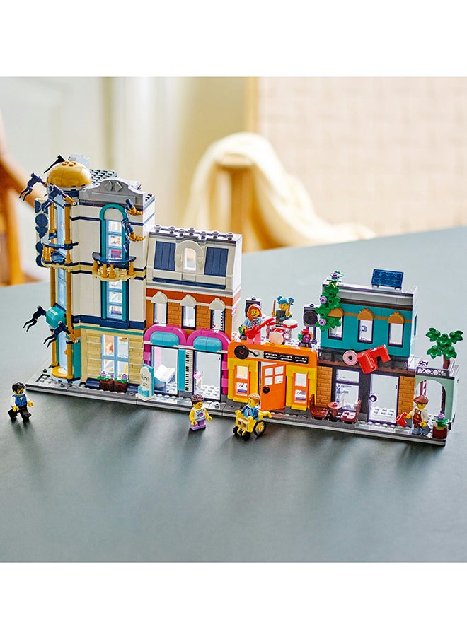 LEGO 31141 Creator 3In1 Main Street To Art Deco Skyscraper Or Market Street Building Set, Building Toy With Model Hotel, Café, Apartments And Shops, Creative Construction Model Kit (1,459 Pieces)  - Image 4