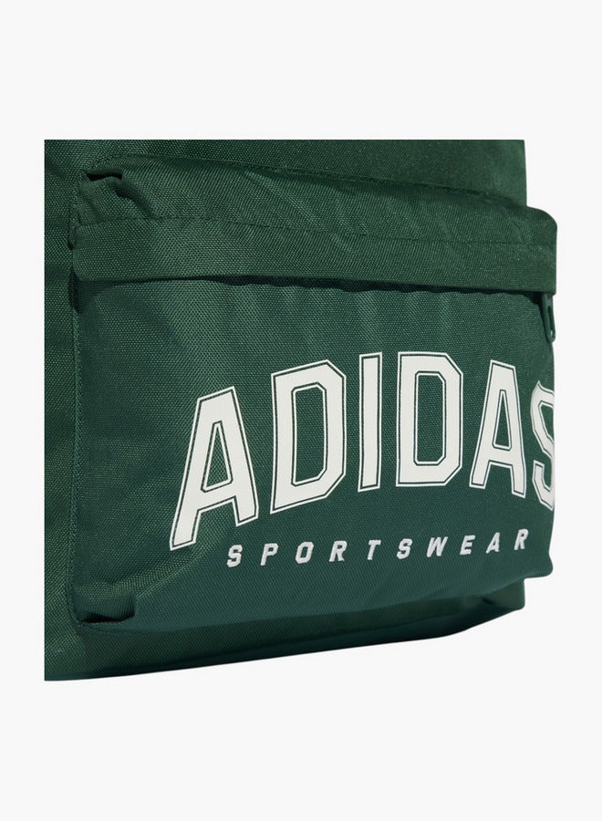 Adidas Logo Print School Backpack With Adjustable Shoulder Straps And Zip Closure - Image 4