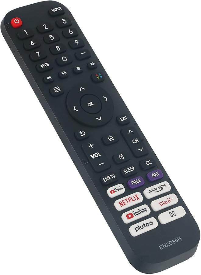 إيروريكس جهاز التحكم عن بعد البديل En2D30H مناسب لتلفزيون Hisense 65H6G 43A7500F 75A7100F 50A7500F 50Ae7200F 55Ae7200F 65A7500F 43H6G 50H6G 55H6G 50A7300F 55A7300F 55A7500F 65A7300F - Image 3
