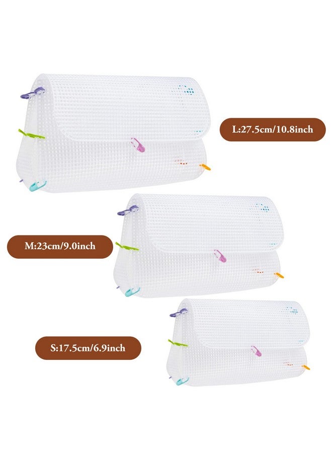 maycreate MAYCREATE 3Pcs Mesh Clear Plastic Canvas Sheets With 100 Clips Crossbody Diy Sewing Bag Form Cross Stitch Plastic Plate For Diy Crafts, Acrylic Yarn Crafting Knit Crochet Projects, Modern, White  - Image 2