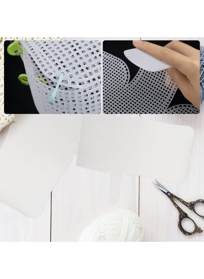 maycreate MAYCREATE 3Pcs Mesh Clear Plastic Canvas Sheets With 100 Clips Crossbody Diy Sewing Bag Form Cross Stitch Plastic Plate For Diy Crafts, Acrylic Yarn Crafting Knit Crochet Projects, Modern, White  - Image 3
