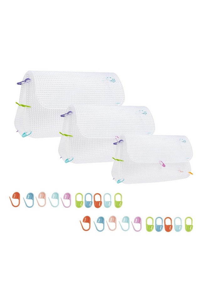 maycreate MAYCREATE 3Pcs Mesh Clear Plastic Canvas Sheets With 100 Clips Crossbody Diy Sewing Bag Form Cross Stitch Plastic Plate For Diy Crafts, Acrylic Yarn Crafting Knit Crochet Projects, Modern, White  - Image 1