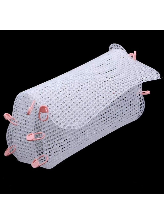 maycreate MAYCREATE 3Pcs Mesh Clear Plastic Canvas Sheets With 100 Clips Crossbody Diy Sewing Bag Form Cross Stitch Plastic Plate For Diy Crafts, Acrylic Yarn Crafting Knit Crochet Projects, Modern, White  - Image 5