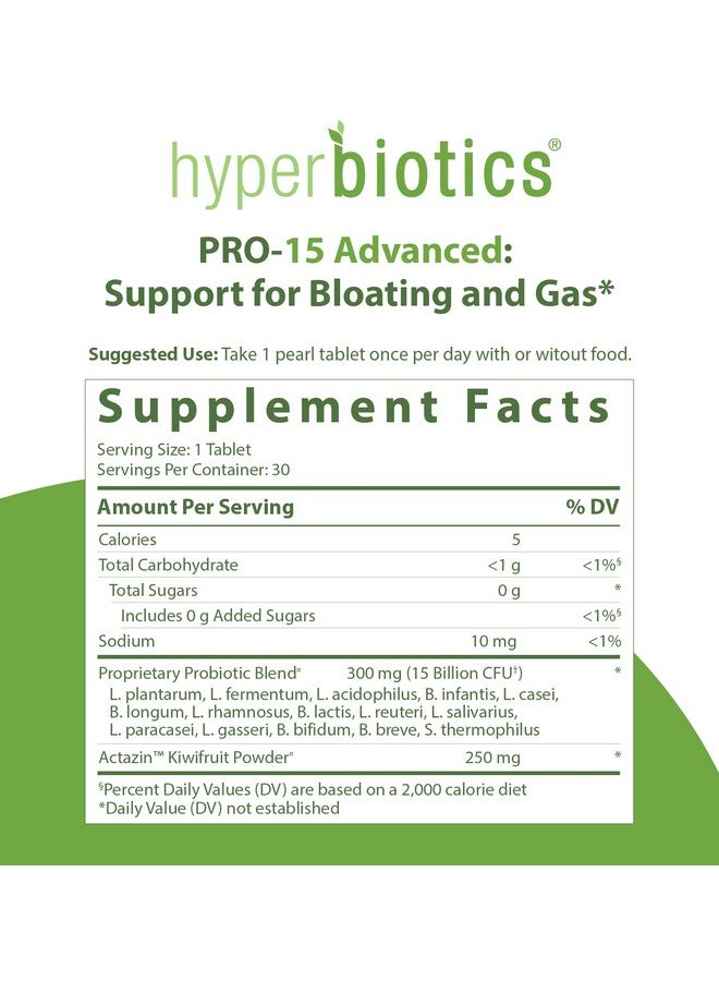 Hyperbiotics Pro 15 Advanced Probiotic Supplement  Time Release Tablets  Probiotics For Women Men Adults  Digestive  Immune Support  Vegan Dairy  Gluten Free  30 Count - Image 3