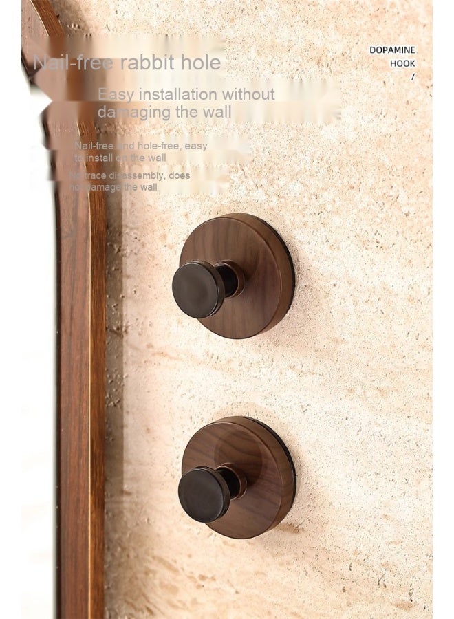 NeeMee Walnut Wood Water Transfer No-Drill Hook - Vintage Style Coat and Hat Hook - Image 3